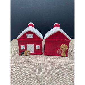 Pioneer Woman Rustic Barn Salt & Pepper Shakers Dog Basset Hound Farm Corn Stock